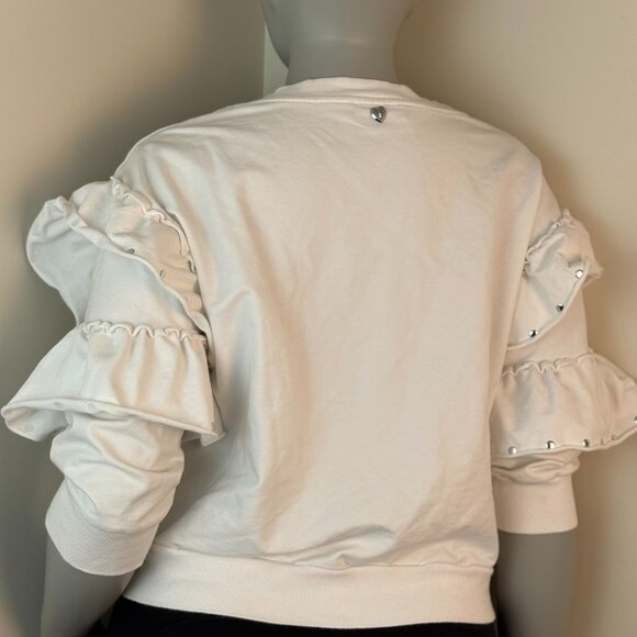 White Ruffle Sleeve Top - Picture 3 of 5